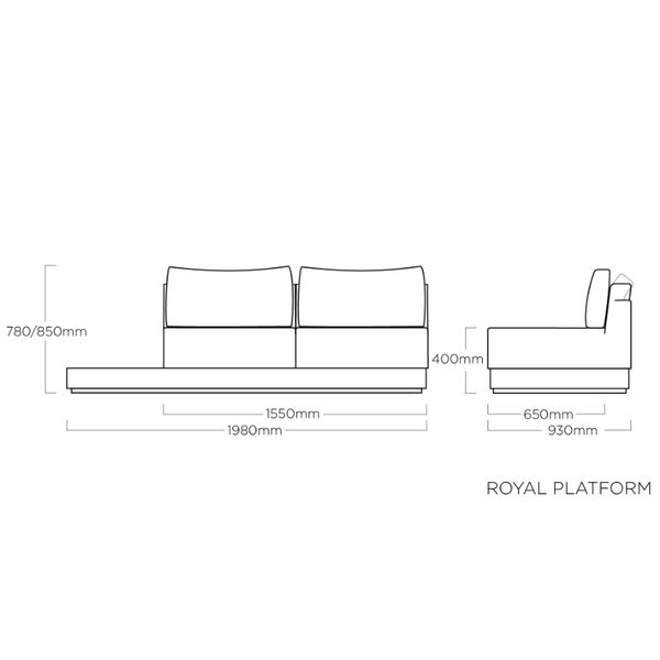 KETTLER ROYAL Platform modular, 2-místná pohovka