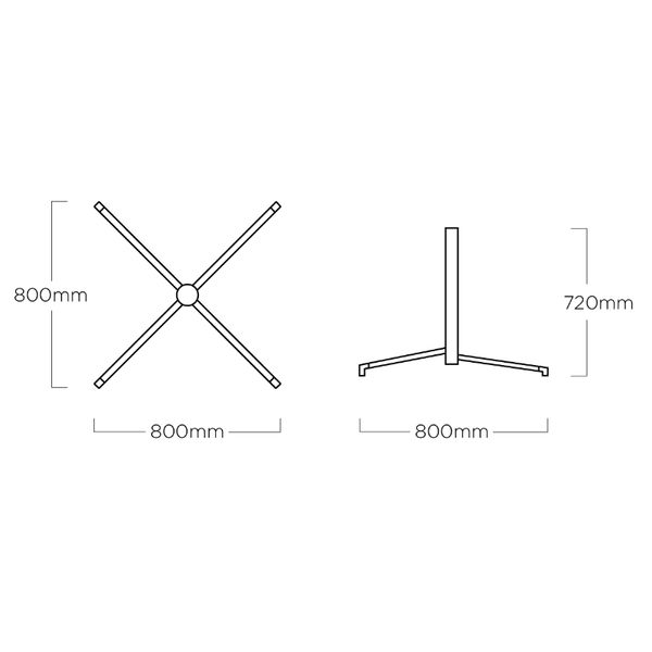 Konstrukce stolu KETTLER TUBE 80 x 80 cm, stříbrná