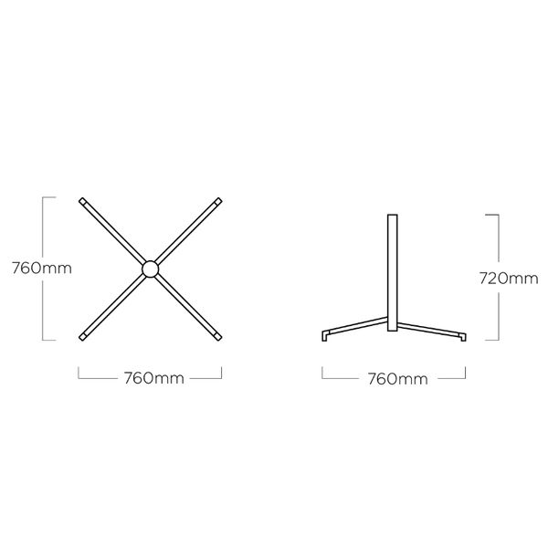 Konstrukce stolu KETTLER TUBE 70 x 70 cm, antracit