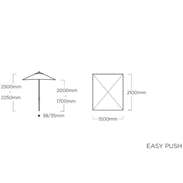 KETTLER EASY Push 150 x 210 cm, stříbrná