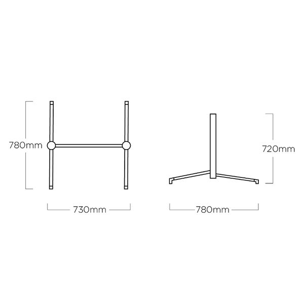 Konstrukce stolu KETTLER TUBE 120 x 80 cm, stříbrná