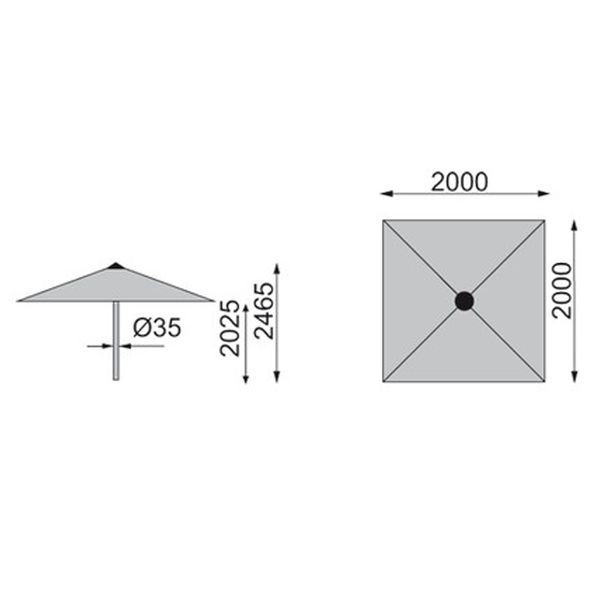 EASY, slunečník 200 x 200 cm