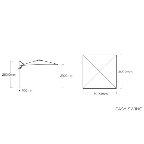 KETTLER EASY Swing pr. 300 x 300 cm, stříbrná