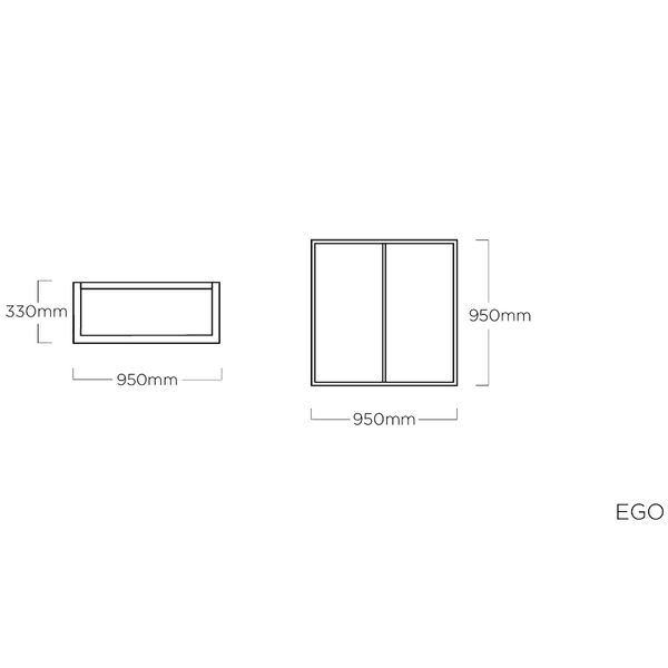 Konstrukce stolu KETTLER EGO 95 x 95 cm, stříbrná