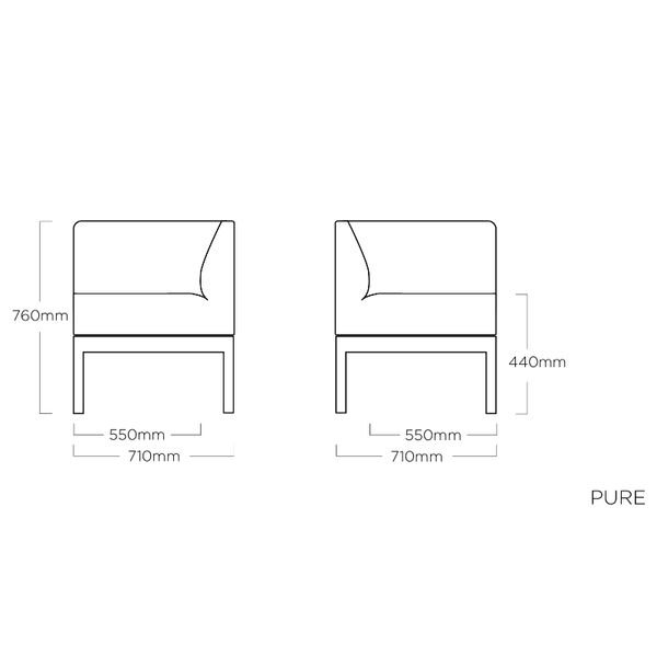 KETTLER PURE City Line antracit, díl rohový